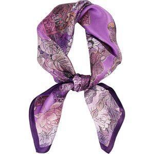 Pure Mulberry Geometry Square Scarf Women Soft Head Neck Scarf Gift Packed